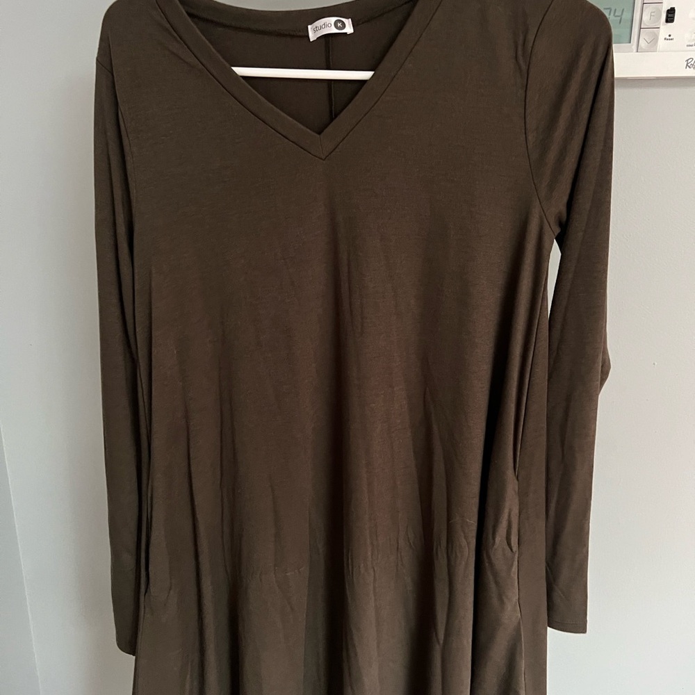 Green oversized shirt dress from Jenny Boston